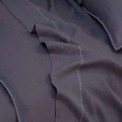 Bed linens - KALI SET — Hand embroidered linen duvet covers - NORA V