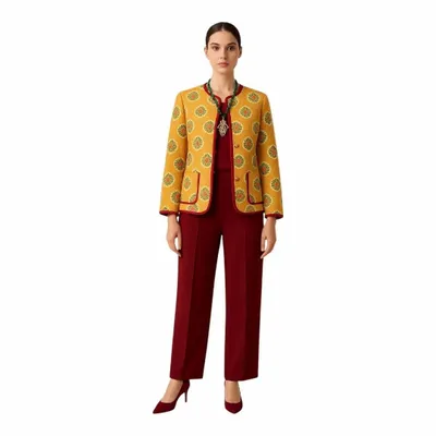 Apparel - Brocade jacket and Carmine Pantalan - BELDICONCEPT