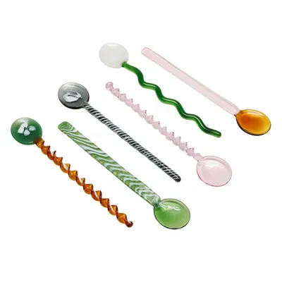 Couverts de service - S/6 cuillères en verre coloré - CHEHOMA
