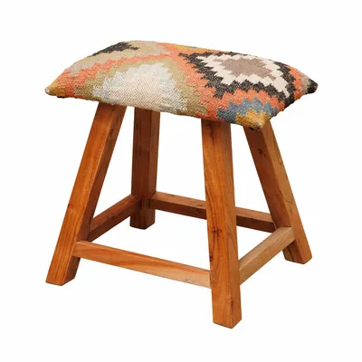 Stools - Kilim stool Winter - CHEHOMA