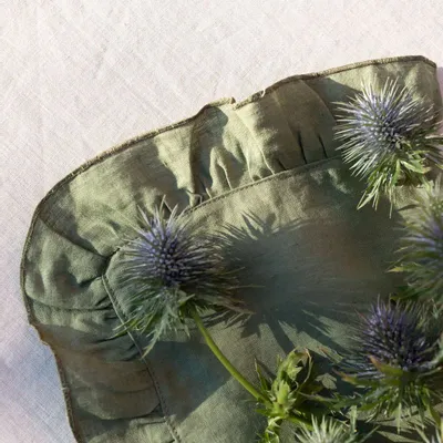 Table linen - ARTEMIDE — 2 pure linen napkins with ruffle - NORA V
