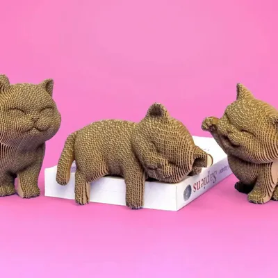 Loisirs créatifs pour enfant - TRIO DE CHATONS - Puzzle 3D CARTONIQUE - CARTONIC 3D PUZZLES