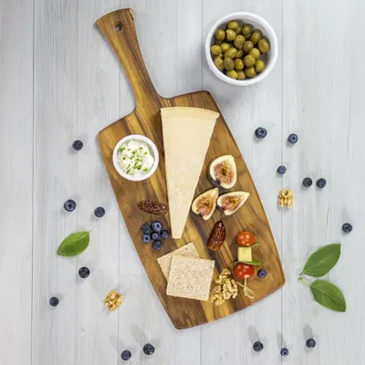 Kitchen utensils - Edge Grain Teak Wood Paddleboard 43.2cm x 19.1cm x 1cm - STOLF LTDA