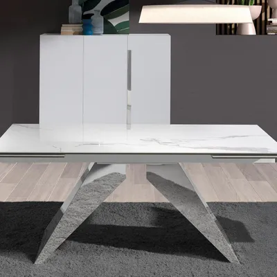 Tables Salle à Manger - Table à manger à rallonge rectangulaire marbre porcelaine - ANGEL CERDÁ