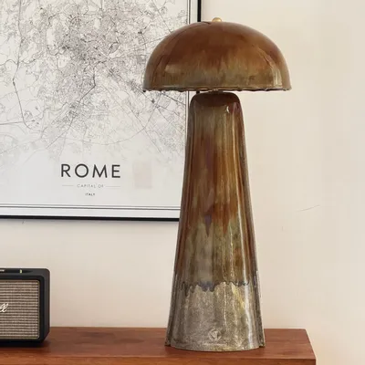 Céramique - Lampe champignon sculpturale conique - FUOCO collection - DI VINCENZO POUJOULA