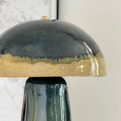 Céramique - Lampe champignon conique - collection FUOCO BLU - DI VINCENZO POUJOULA