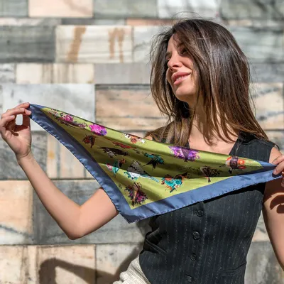 Foulards et écharpes - Foulard en soie Exotic Birds 70X70 CM - RALUFINEART