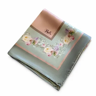 Scarves - Silk Scarf Ravishing Peonies 90X90 CM - RALUFINEART