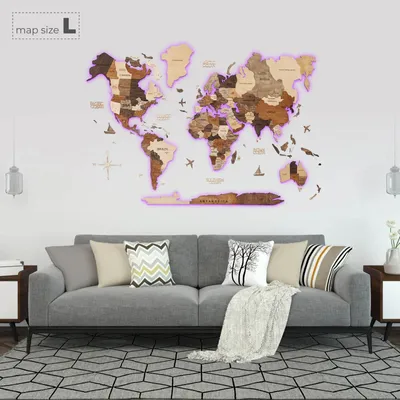 Other wall decoration - 3.0 LED Multicolor 3D Wooden World Map - ENJOYTHEWOOD