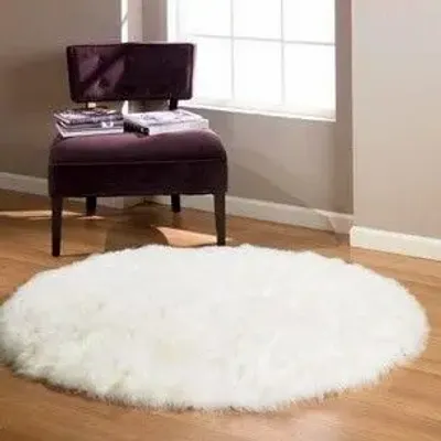 Autres tapis - Tapis en Peau de Mouton Naturelle Ivoire – Rond - MELLOW CONCEPT STORE