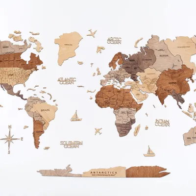 Other wall decoration - 2D Wooden World Map - ENJOYTHEWOOD