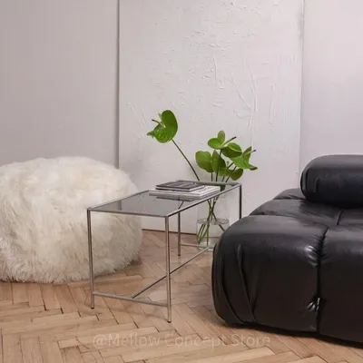 Ottomans - Natural Sheepskin Pouf / Ottoman - White - MELLOW CONCEPT STORE