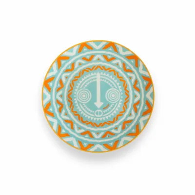 Assiettes de réception - Assiette dessert Weli Lagoon Blue & Orange - MOJJERE