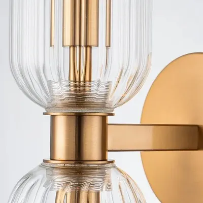 Appliques - APPLIQUE MURALE METAL GOLD+VERRE 'ATLANTA' - FANCY