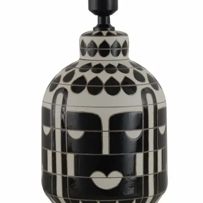 Vases - LAMP 'KRUGERSDORP' CERAMIC WHITE/BLACK D22x39h - FANCY