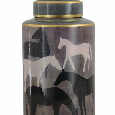 Vases - CERAMIC POT 'HORSES' D18x29h - FANCY