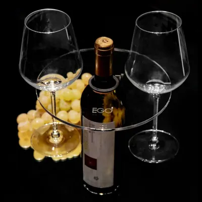 Glass - Wine glass holder Cin Cin x2 - lucid perspex - EGOUNDESIGN