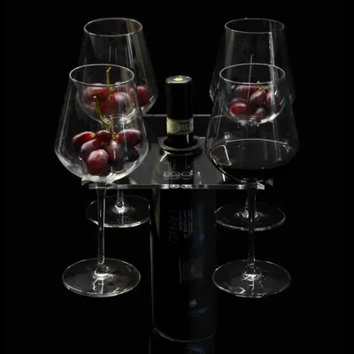 Glass - Wine glass holder Cin Cin x4 - lucid perspex - EGOUNDESIGN