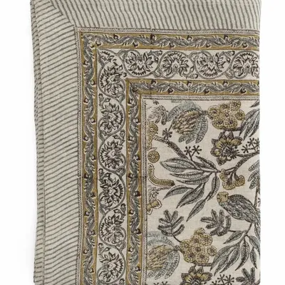 Table linen - Linen Tablecloth - Parrot - Blue - CHAMOIS