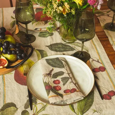 Serviettes - Serviettes en lin lavé ǀ FRUITS de JARDIN - LINOROOM 100% LINEN TEXTILES