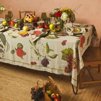 Nappes - FRUITS de JARDIN ǀ Nappe en 100% lin lavé - LINOROOM 100% LINEN TEXTILES