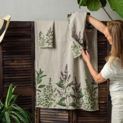 Bath towels - Linen Bath Towel │ FINE HERBS - LINOROOM 100% LINEN TEXTILES