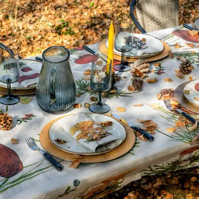 Table linen - 100% Linen Napkins  ǀ   FOREST MUSHROOM - LINOROOM 100% LINEN TEXTILES