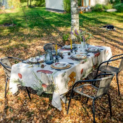 Nappes - CHAMPIGNONS ǀ  Nappe en 100% lin lavé - LINOROOM 100% LINEN TEXTILES