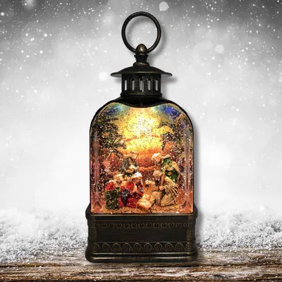 Nativity scenes and santons - LED Nativity Lantern – Glittered Scene with Warm Light - BLUE STAR B.V.