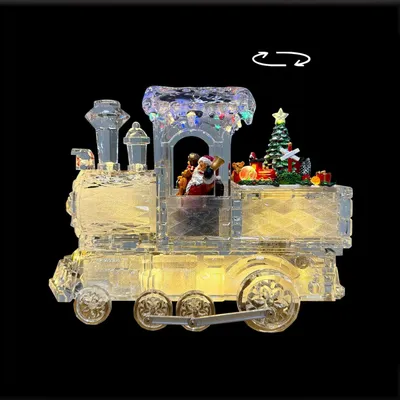 Other Christmas decorations - LED Musical Spinning Train Scene, Crystal-Look Finish, Timer & Christmas Songs - BLUE STAR B.V.
