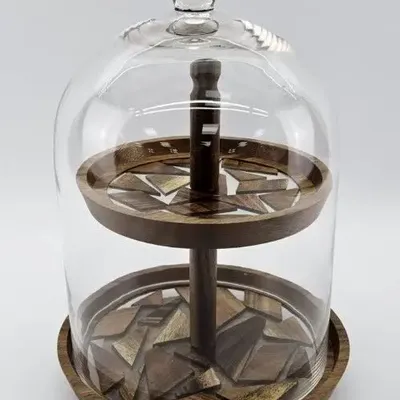 Assiettes de réception - Présentoir à gâteaux Wild Grain avec dôme en verre - SINOWAY MANUFACTURE LIMITED