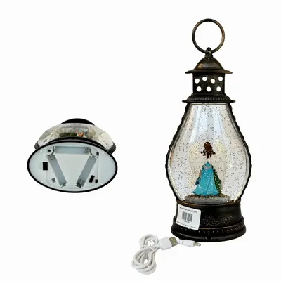 Nativity scenes and santons - LED Nativity Lantern – Angel with Holy Family & Glitter Glow - BLUE STAR B.V.