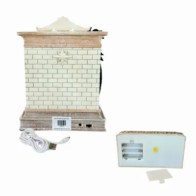 Nativity scenes and santons - LED Nativity Scene with Palm Trees, Warm White Light, Timer & DC - BLUE STAR B.V.