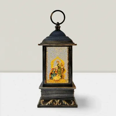 Crèches et santons - Lanterne Crèche LED Compacte avec Musique, Lumière Chaleureuse, Paille - BLUE STAR B.V.