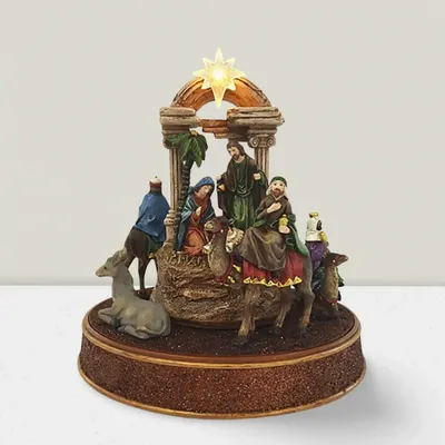 Nativity scenes and santons - LED Nativity – Three Wise Men with Light, Rotation & Music - BLUE STAR B.V.