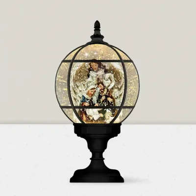 Crèches et santons - Lanterne Globe avec Ange Gardien – Crèche Illuminée - BLUE STAR B.V.