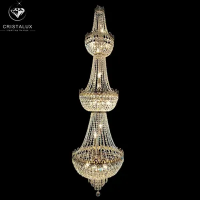 Hanging lights - double height chandelier - CRISTALUX LIGHTING DESIGN