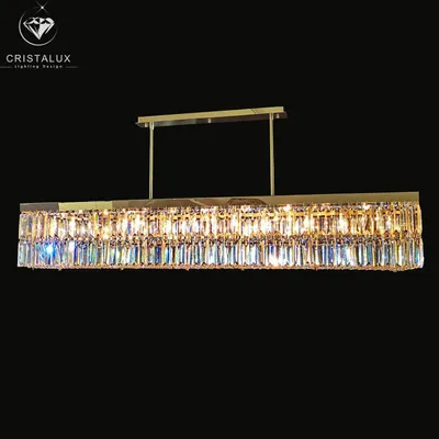 Hanging lights - 1309 Modern Rectangular Chandelier - CRISTALUX LIGHTING DESIGN