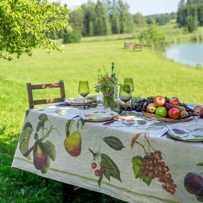 Nappes - FRUITS de JARDIN ǀ Nappe en 100% lin lavé - LINOROOM 100% LINEN TEXTILES