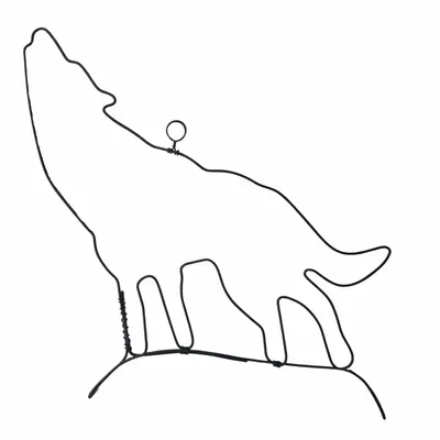 Other wall decoration - Wire Wall Decoration\" Wolf Silhouette\ "” - to pin - BIJOUX DE MUR