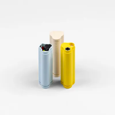 Sets de bureaux - Étui créatif portable TRILObyME avec recharges (Ivoir, Jaune, Azur) - EGOUNDESIGN