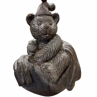 Decorative objects - Mountain decoration sculpture antique wooden bear - AMBIANCE ALTITUDE