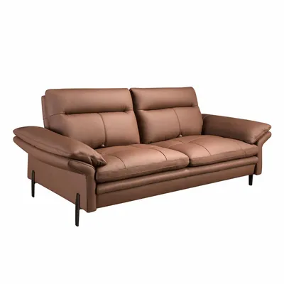 Sofas - Brown leather 3-seater sofa - ANGEL CERDÁ
