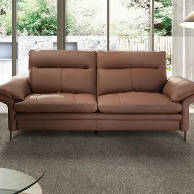 Canapés - Canapé 3 places en cuir marron - ANGEL CERDÁ