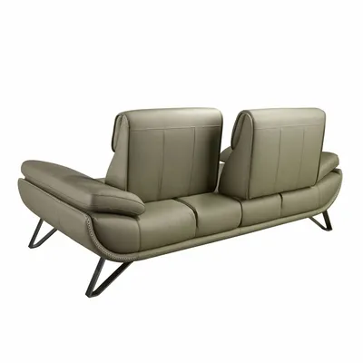 Sofas - Olive green leather 2-seater sofa - ANGEL CERDÁ