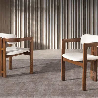 Chaises - Chaise en tissu blanc cassé - ANGEL CERDÁ