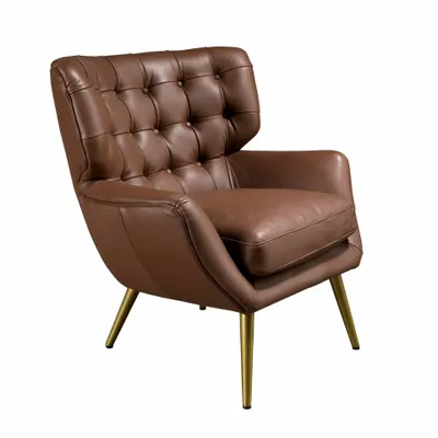 Fauteuils - Fauteuil Chester cuir marron foncé - ANGEL CERDÁ