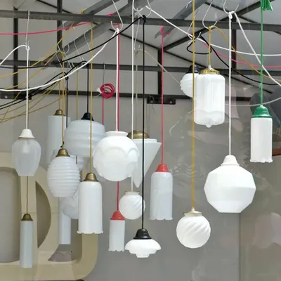 Outdoor hanging lights - “Opaline” pendant lights - BOBOBOOM & JEUDI
