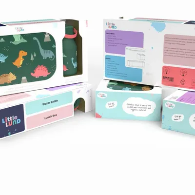 Repas pour enfant - Coffret cadeau avec boîte à lunch et bouteille pour enfants - LUND DESIGN HOUSE