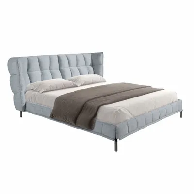 Lits - Lit en tissu gris-bleu clair - ANGEL CERDÁ